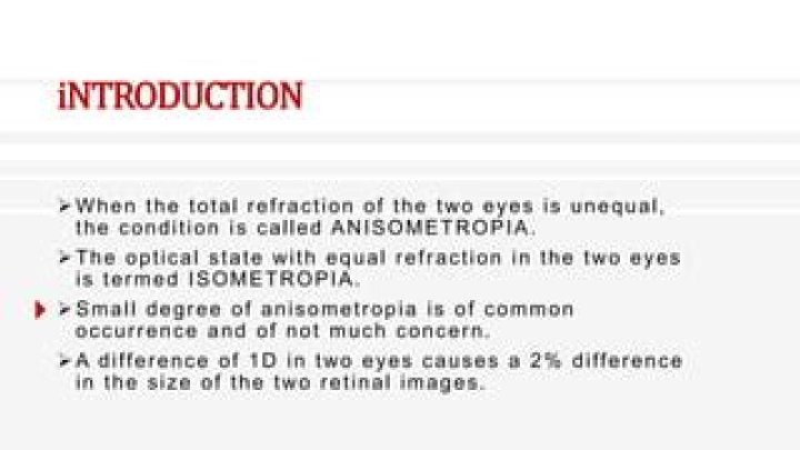 What is the meaning of isometropia?