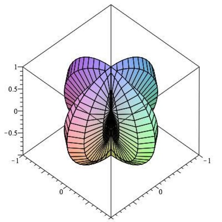 What shapes are described with $\rho = \cos{(\phi)}$ and $\rho = \cos{(2\theta)}$?