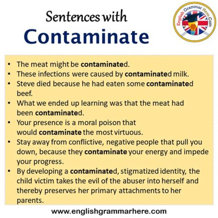 Whats a good sentence for contaminate?