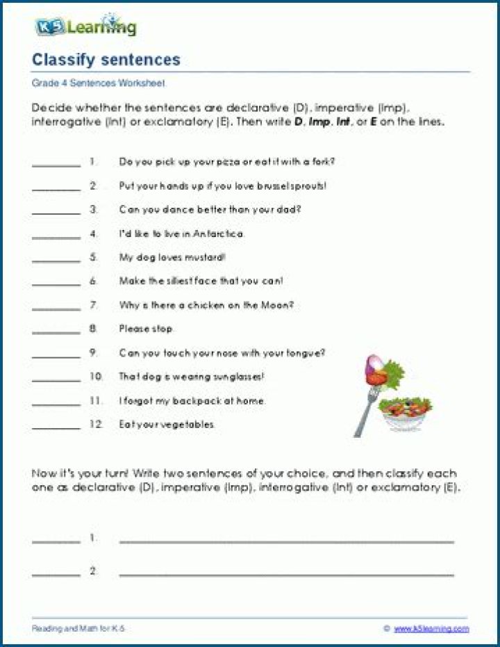 Whats a sentence for classifying?