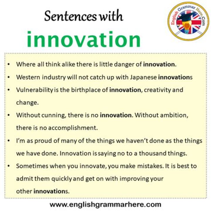 Whats a sentence for innovate?