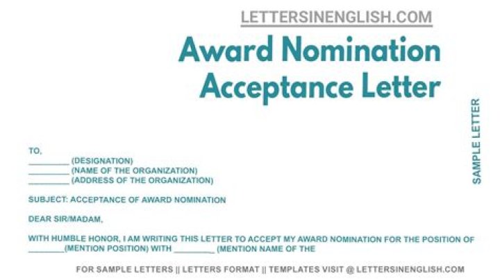 When accepting an award formal?