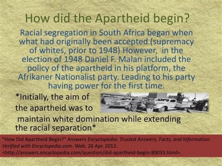When did apartheid start?