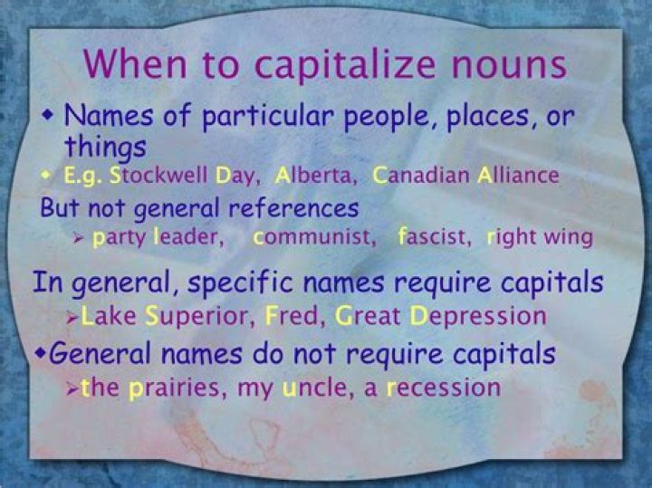 When to capitalize nouns?