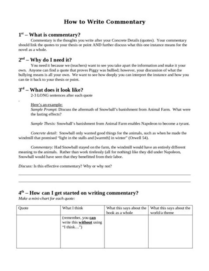 When to write a commentary?