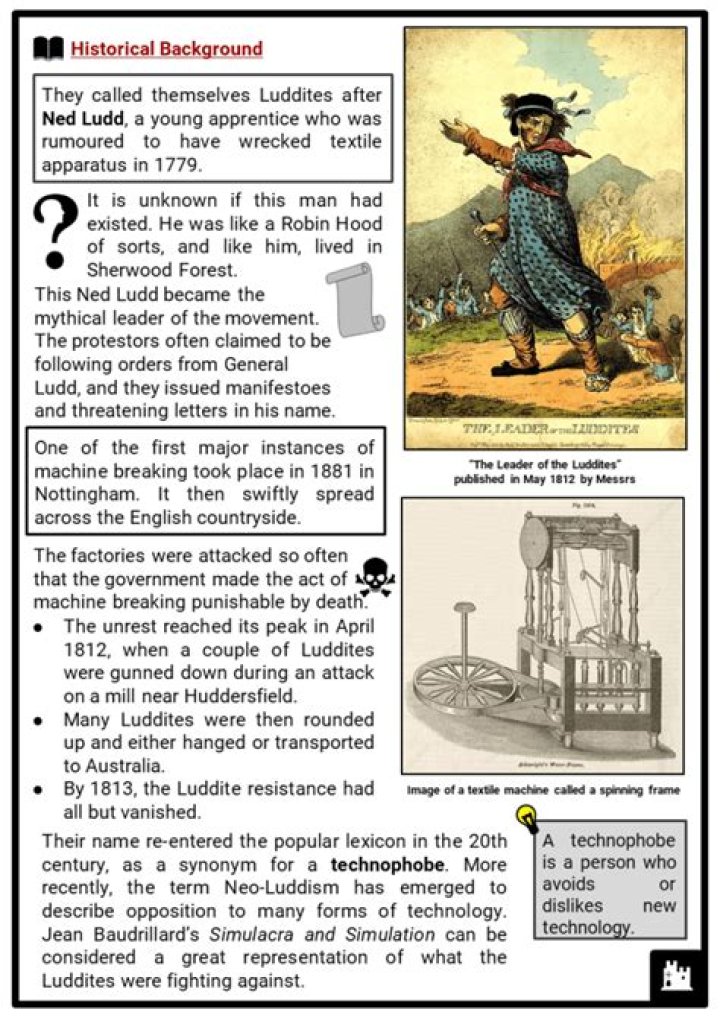 Where and when did the luddite movement began?
