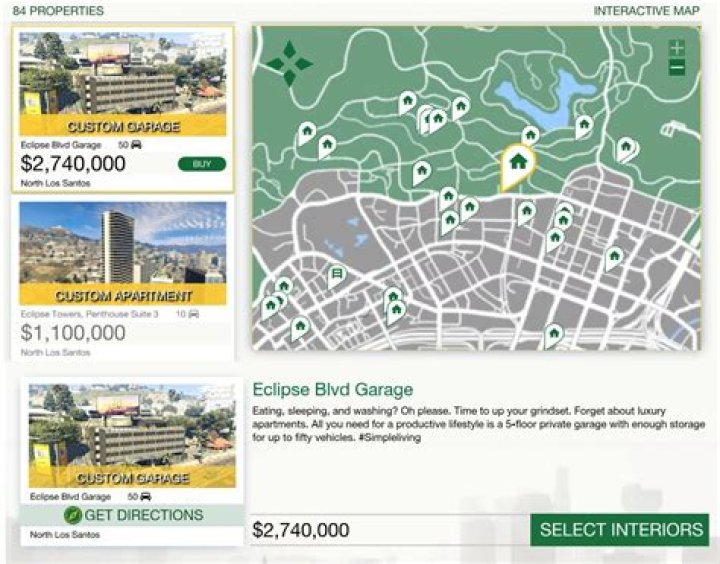 Where are the cheapest garages and apartments in GTA Online?