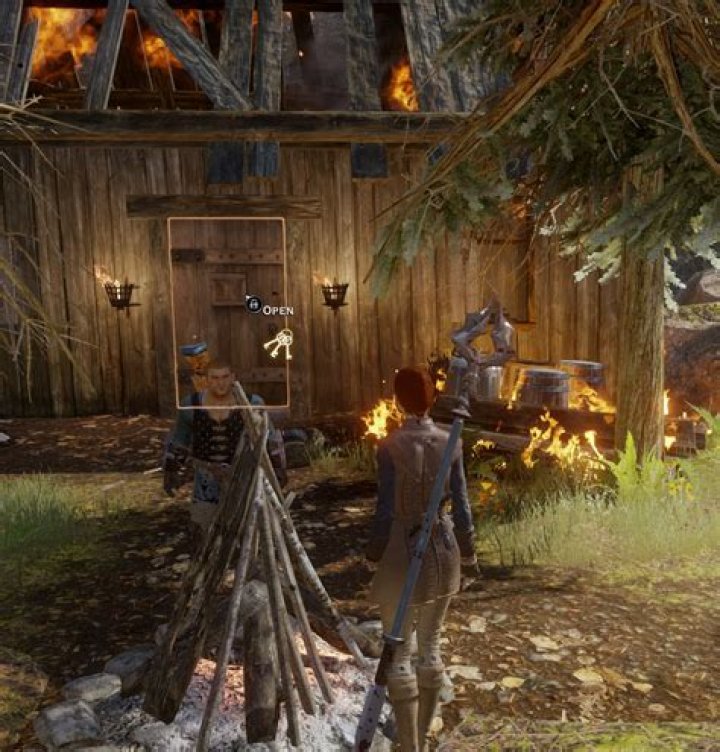 Where do I find the keys to the burning hut in the Hinterlands?