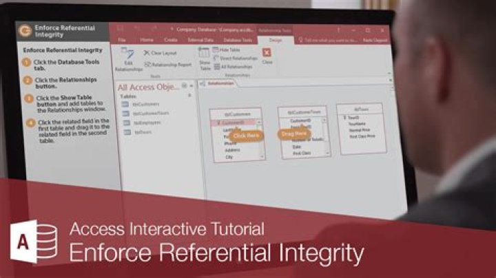Where is the enforce referential integrity in microsoft access?
