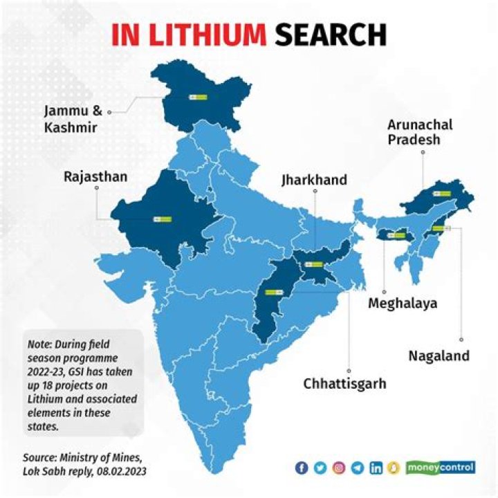 Where lithium is found in india?