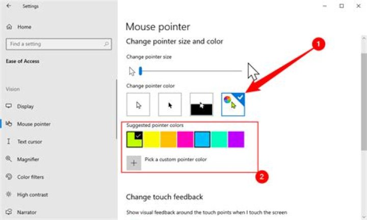 Where to change mouse pointer color?