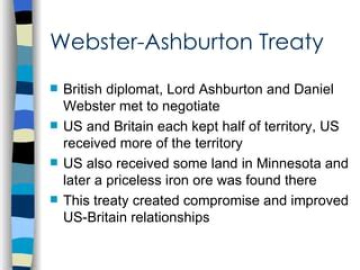 Who was the webster ashburton treaty with?