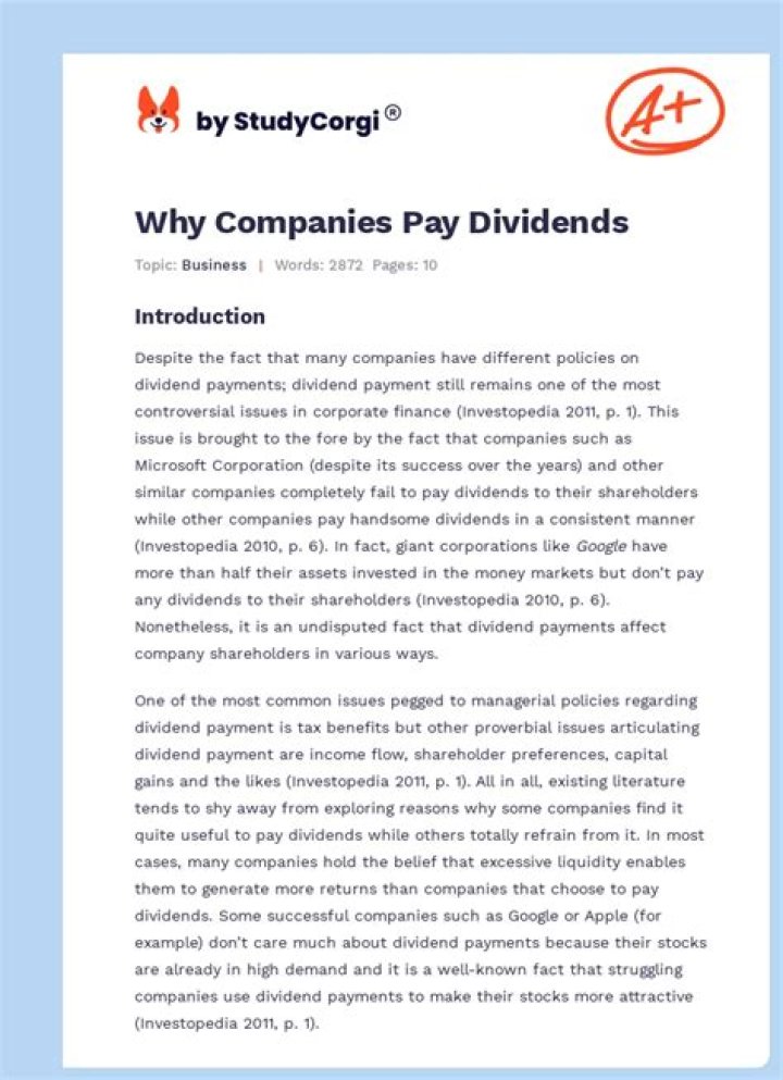 Why companies pay dividends?