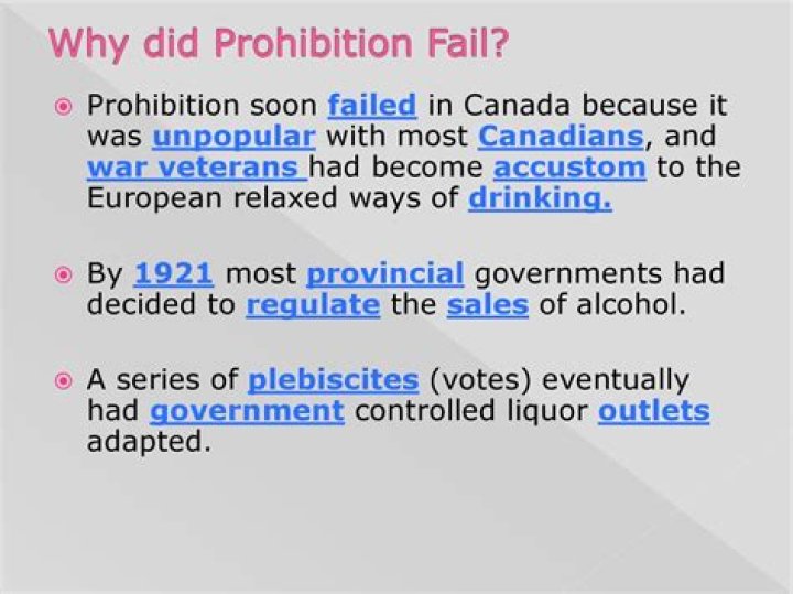 Why did prohibition fail?