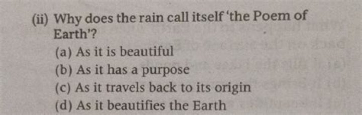 Why does the rain call itself the poem of the earth?
