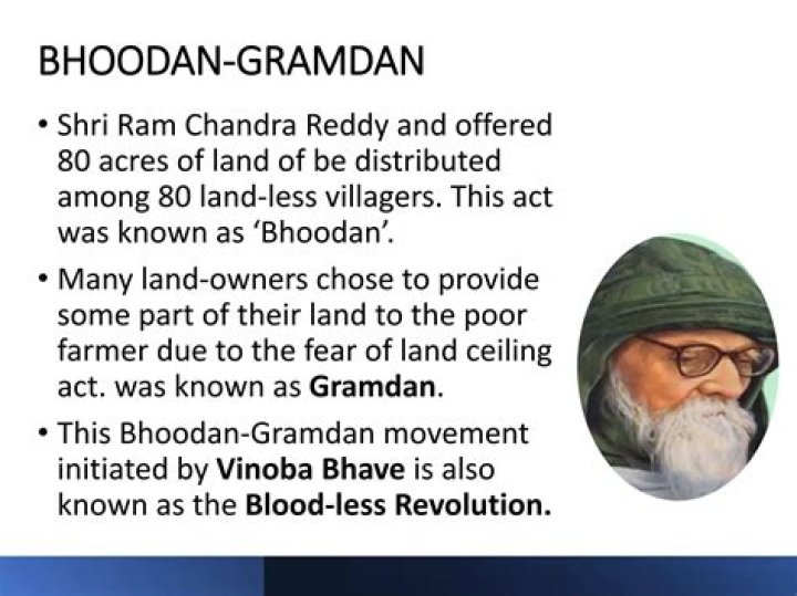 Why is bhoodan gramdan known as bloodless revolution?