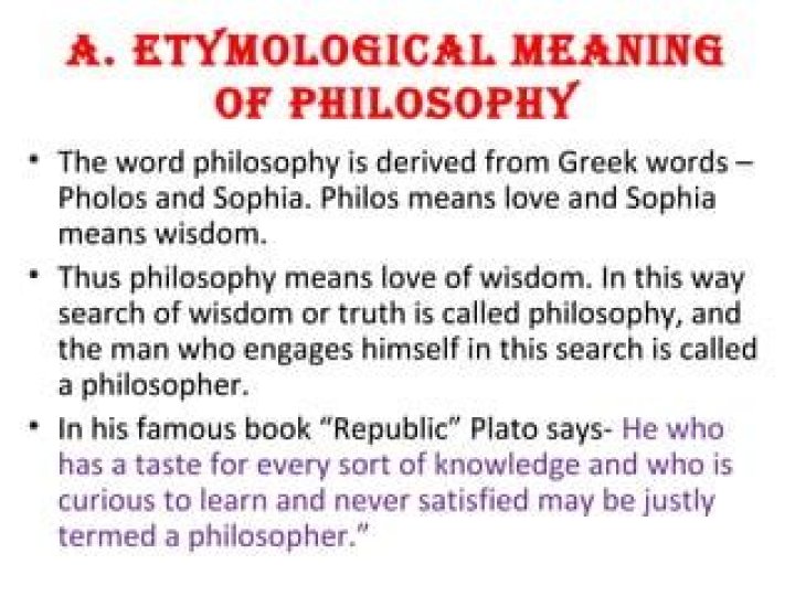 Why is the etymological meaning of philosophy?