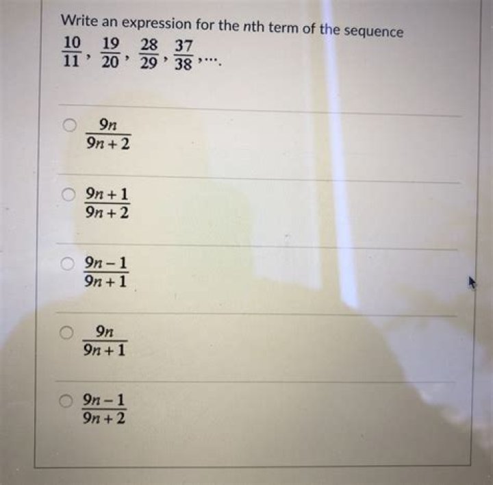 write an expression for the nth term of the sequence....